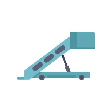 Bu vektör illüstrasyonunda genellikle bir uçaktan yolcu indirmek ve bindirmek için kullanılan bir havaalanı yolcu köprüsü bulunmaktadır.