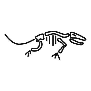 Kemikleri, kaburgaları ve kafatası basit çizgi şeklinde olan Varanus iskelet anatomisi