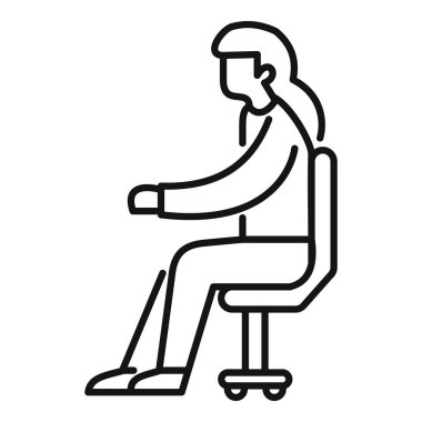 Ofis çalışanının yuvarlanan bir sandalyeye oturup klavyeye yazı yazması.