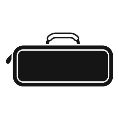 Black rectangular carrying case with a handle, ideal for small objects and tools, featuring a simple and minimalist design clipart