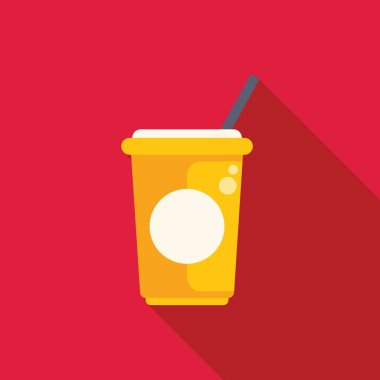 Markanız için saman ve yuvarlak etiketli tek kullanımlık kağıt bardak. Gazoz veya meyve suyu için ideal.