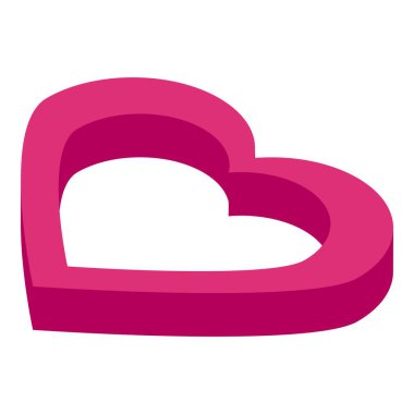 3D pembe kalp şekli aşkı, aşkı ve sevgililer gününü temsil ediyor.