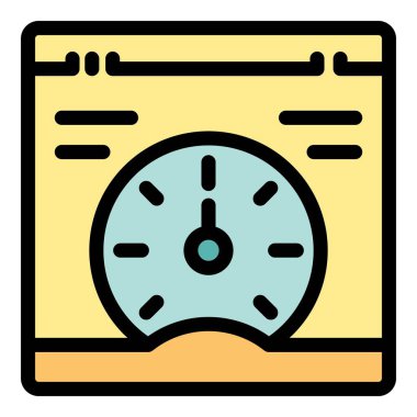 Bu renk simgesi hızlı yükleme zamanını gösteren bir web sitesi hız testini temsil eder