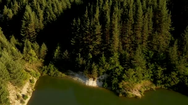 Drohnenaufnahmen Aus Der Luft Malerische Landschaft Des Großen Sees Und — Stockvideo