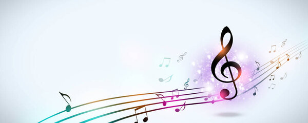 Música Abstracta Notas Funky Multicolor Partido Fondo — Foto de Stock