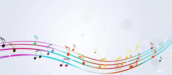 Helder Feest Multicolor Banner Met Muziek Notities Voor Party Design — Stockfoto