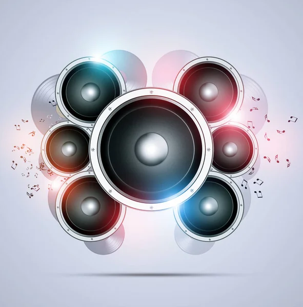 Яскравий Вечірній Багатобарвний Банер Звуковими Колонками Партійного Дизайну Плакатів Подій — стокове фото