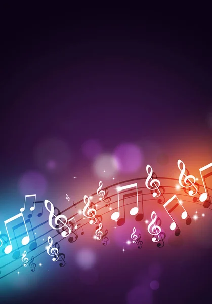 Retro Neon Jasne Nuty Muzyczne Ciemnym Tle Plakat Muzyki Imprezowej — Zdjęcie stockowe