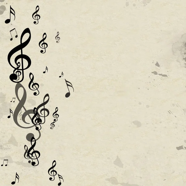 classical music background with music notes on old paper for music flyers cards and posters