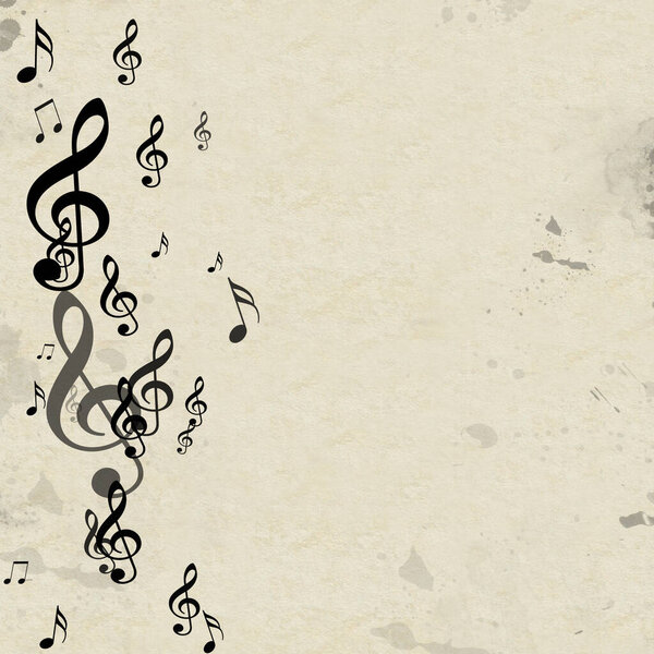 Klasik Müzik Arka Planında Müzik Notaları Eski Kağıt Üzerinde Müzik — Stok fotoğraf