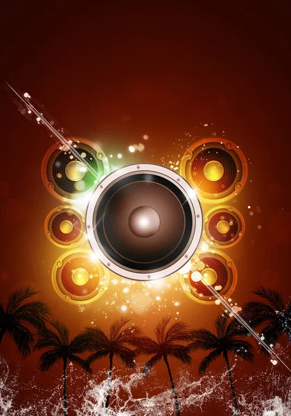 Letnie Disco Party Tło Muzyczne Dla Ulotek Plakatów Klubowych — Zdjęcie stockowe