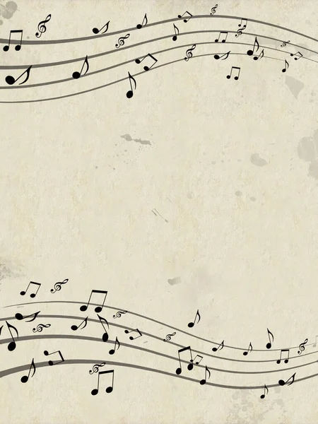 Klassieke Textuur Achtergrond Met Muzieknoten Oud Papier Voor Muziek Voor — Stockfoto