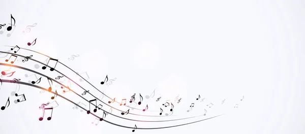 Баннер Классической Музыки Нотами Белом Фоне Музыкальных Открыток Плакатов — стоковое фото