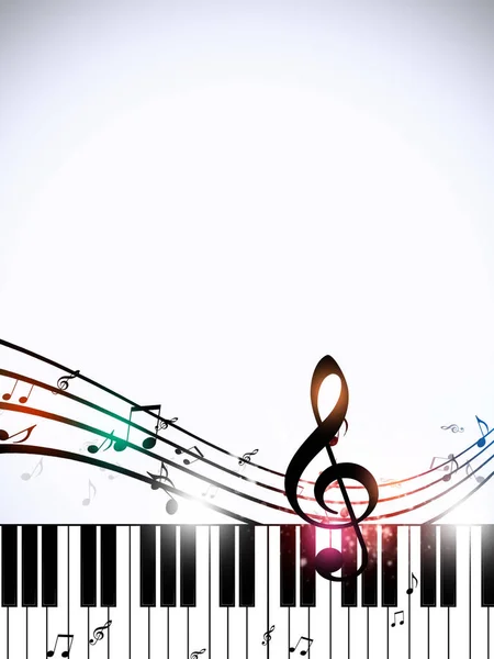 Müzik Notaları Piyano Funky Multicolor Parti Arka Planı — Stok fotoğraf