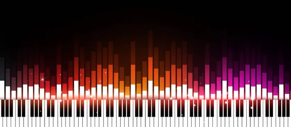Multicolor Muziek Equalizer Banner Met Piano Voor Vrolijke Party Events — Stockfoto