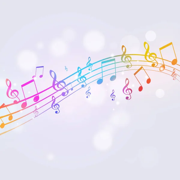 Colorful Music Notes Lights Background Party Posters Bright Events — Stock Photo, Image