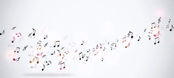 Баннер Классической Музыки Нотами Белом Фоне Музыкальных Открыток Плакатов Стоковая Картинка