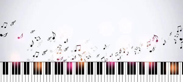 Pianoforte Note Musicali Banner Schede Manifesti Volantini Musicali — Foto Stock