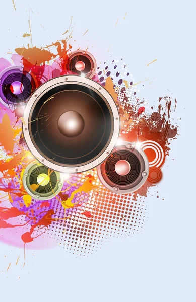 Altoparlanti Audio Musica Partito Sfondo Con Colorgul Splash Eventi Partito — Foto Stock