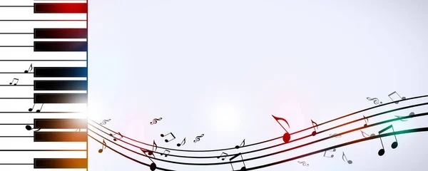 Note Musicali Striscione Musicale Classico Pianomulticolore — Foto Stock