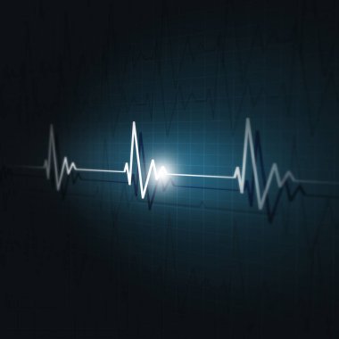kalp atışı nabız titreşimli EKG ritmi çizelgesi koyu arkaplan