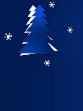 Kış tatili mavi köknar ağacı süsleme posterini kesti.