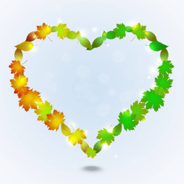 bahar ve sonbahar kalp şekli konsept doğayı geride bırakır