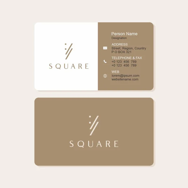 Visitenkarte Quadratisches Logo Design Executive Card Bürokarte Luxuskarte Architektonisches Logo — Stockvektor