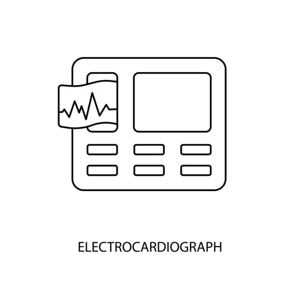 Ícone Linha Eletrocardiograma Vetor Ilustração Equipamentos Médicos Para Exame Coração —  Vetores de Stock