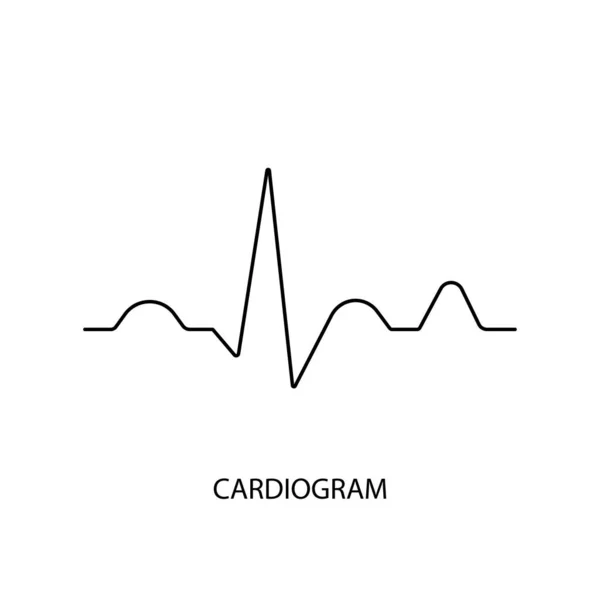 矢量中的心电图线图标 心脏检查医疗设备说明 — 图库矢量图片