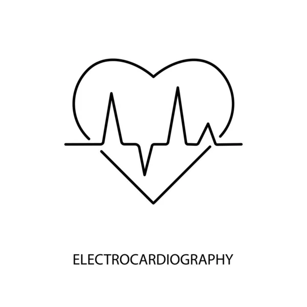 Ikona Linie Elektrokardiogramu Vektoru Ilustrace Zdravotnického Zařízení Pro Vyšetření Srdce — Stockový vektor