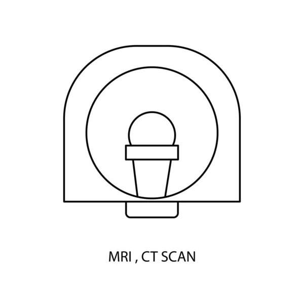 Ikona Tomografii Komputerowej Wektorze Ilustracja Rezonansu Magnetycznego Mri Lub Tomografia — Wektor stockowy