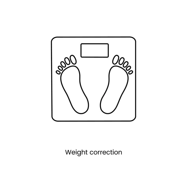 Gewicht Controle Pictogram Vloerschalen Lijn Vector Gewicht Aanpassing — Stockvector