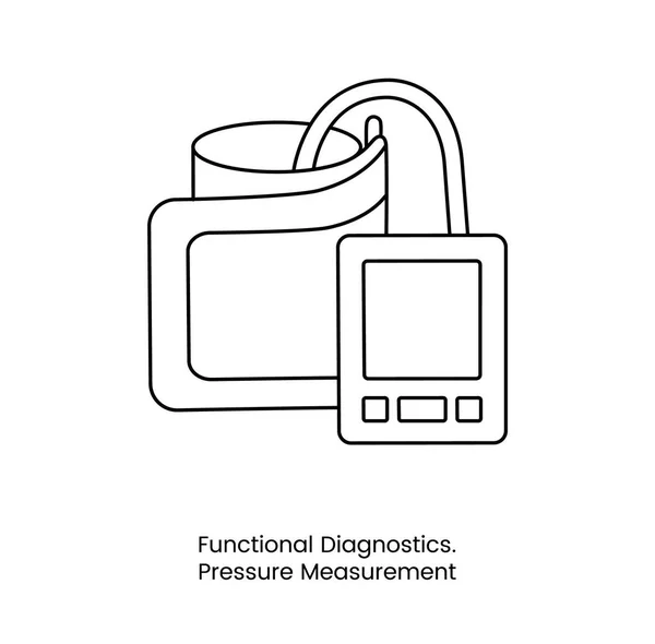 Icono Línea Dispositivo Medición Presión Arterial Vectorial Diagnóstico Funcional Ilustración — Archivo Imágenes Vectoriales