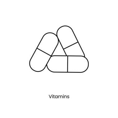 Vektör içindeki kapsüllerdeki vitaminler