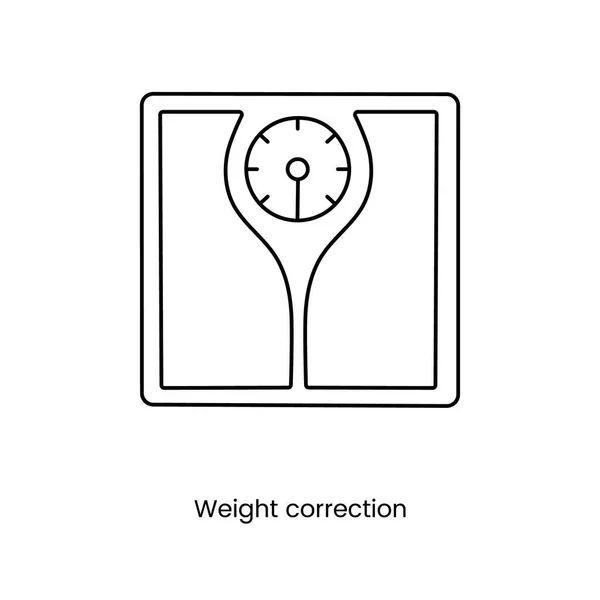 Gewicht Controle Pictogram Vloerschalen Lijn Vector Gewicht Aanpassing — Stockvector