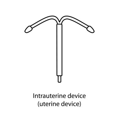 Doğum kontrol yöntemi uterus içi cihaz, vektör içinde uterus spiral çizgi simgesi