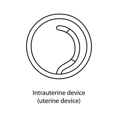 Doğum kontrol yöntemi uterus içi cihaz, vektör içinde uterus spiral çizgi simgesi