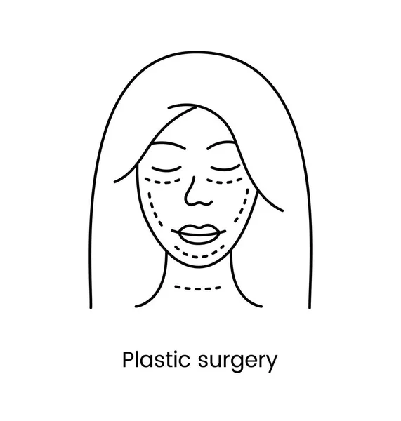 Plastic surgery icon line in vector, aesthetic surgery