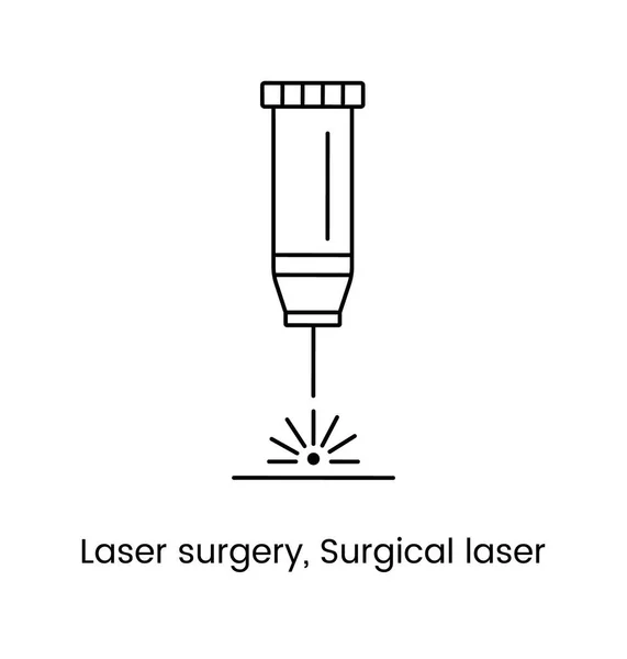 Laser surgery icon line vector, medical illustration of surgical laser