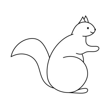Squirrel line icon in vector, animal illustration