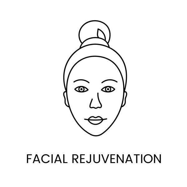 Obličejové Omlazení Laserovou Kosmetikou Čárová Ikona Vektorové Mladé Ženy — Stockový vektor