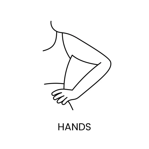 Hands Line Icoon Vector Illustratie Voor Epilatie Van Het Handbereik — Stockvector