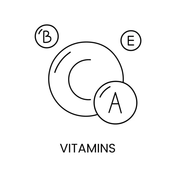 Vitamin Und Symbol Der Linie Abbildung Vektor — Stockvektor