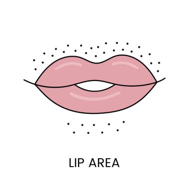 Lips vektör simgesi, yüz epilasyon hizmetleri için illüstrasyon