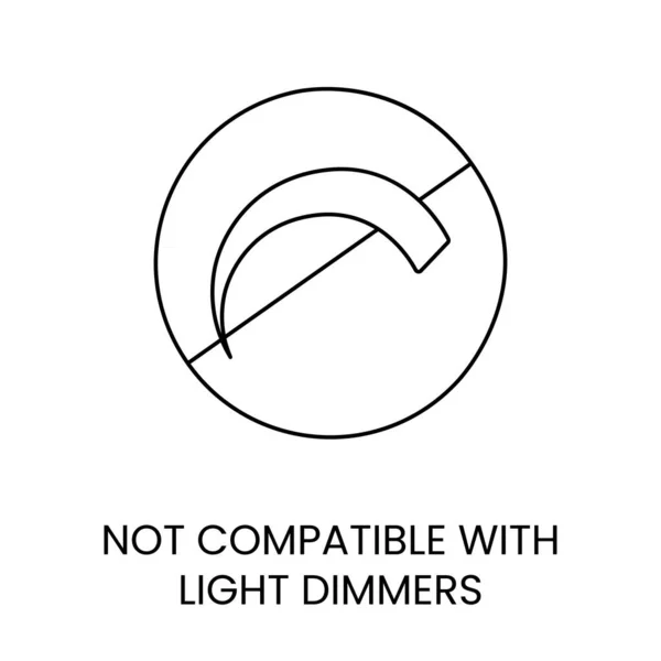 Icono Línea Vectorial Que Indica Incompatibilidad Con Atenuadores Luz — Archivo Imágenes Vectoriales