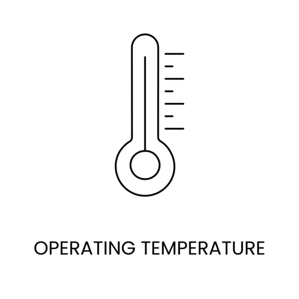 Vector Line Icon Representing Operating Temperature — Stock Vector