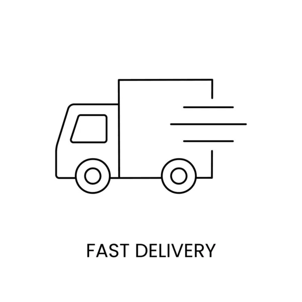 Vector Line Icon Depicting Fast Delivery — Stock Vector