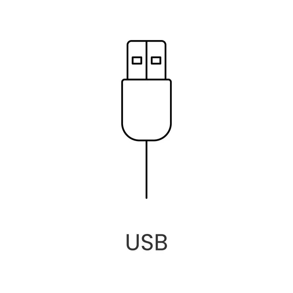 Vector Line Icon Representing Usb — Stock Vector