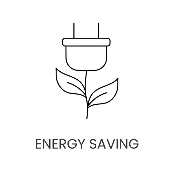 Ikona Linii Wektorowej Reprezentująca Oszczędność Energii — Wektor stockowy